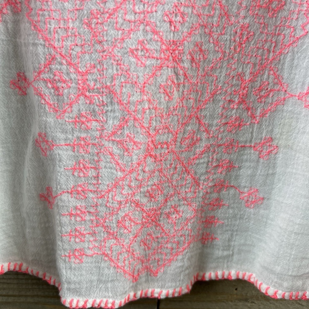 Maeve Anthropologie Womens Shirt Cotton Gauze Blouse Embroidered Beaded Size 4 - Picture 6 of 9